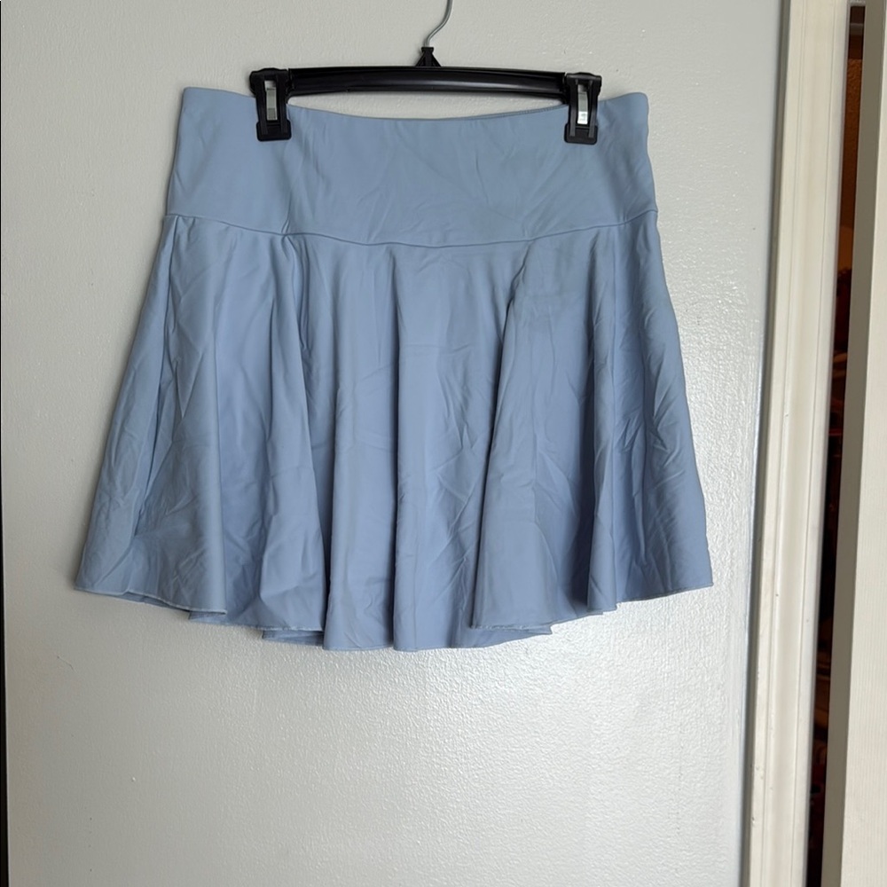 HALARA Blue Mini Skater Skirt with Pleats